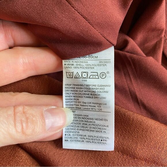 Banana Republic Bias Cut Asymmetrical Brown Rust Sleeveless Midi Dress Size 4 - Picture 11 of 13